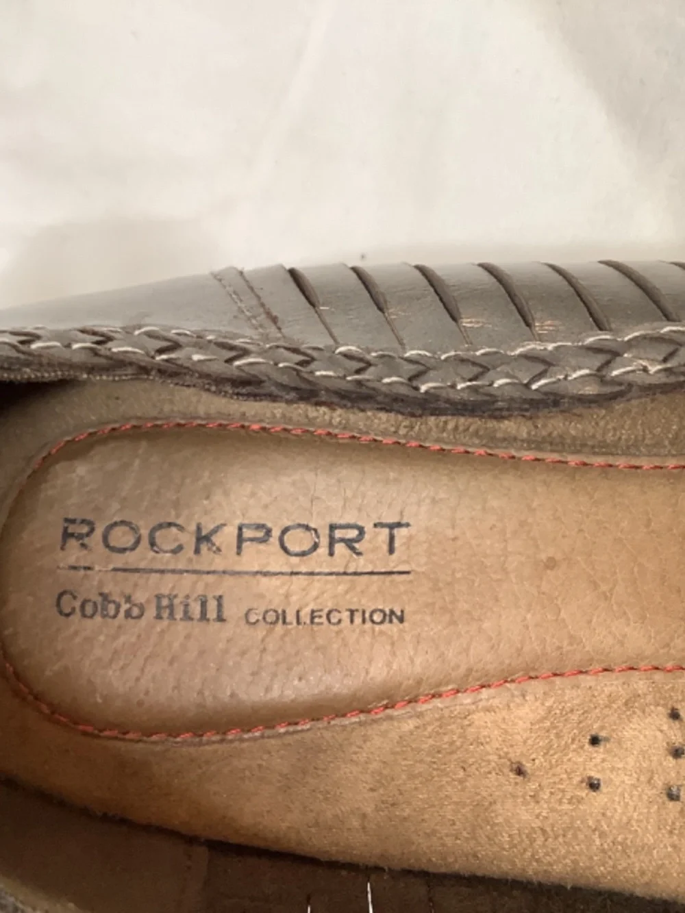 EUC RockPort‎ Bronze Cob Hill Collection sz.8.5 flats leather